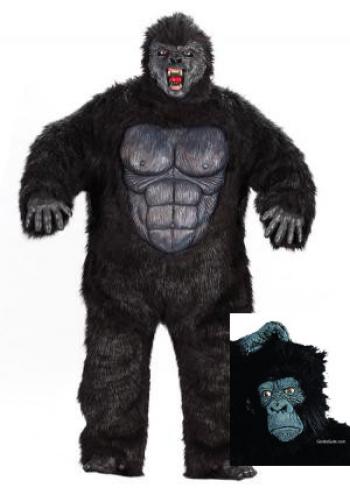 Adult Gorilla Suit Costume w/ Deluxe Mask - 2XL/plus
